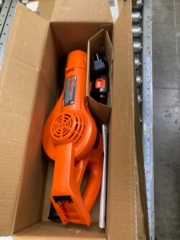 Photo 2 of ***NEEDS NEW CHARGER***BLACK+DECKER 20V MAX Cordless Leaf Blower, Lawn Sweeper, 130 mph Air Speed, Lightweight Design, Battery and Charger Included (LSW221)