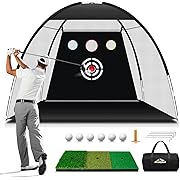 Photo 1 of 
Premkid Golf Net, 10x7ft Golf Nets for Backyard Driving Real Golf Balls, Golf Practice Training Aids Net for Indoor & Outdoor, Golf Hitting Net with Targets XL Tri-Turf Golf Mat/Balls/Tee/BagPremkid Golf Net, 10x7ft Golf Nets for Backyard Driving Real Go