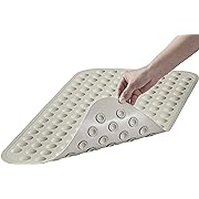 Photo 1 of  Mat Non Slip Bath Mat for Tub Silicone Soft & Safe, Bath Tub Mat Non Slip Shower Mats, Suction Cups Bath Tub Anti Slip Matt for Kids Elderly Non Toxic, Machine Washable- Beige