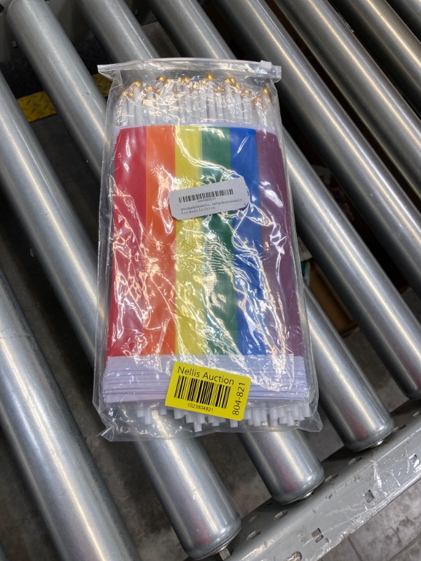 Photo 2 of 50 Pack Rainbow Pride flag,Small Mini Flag Hand Held Flag Stick Flag USA American Rainbow Flag Pride Flag Bunting For Gay and Girl Flags,Party Decorations Supplies For Parades,Rainbow Festival.