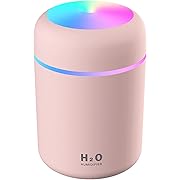 Photo 1 of Colorful Cool Mini Humidifier, Aromatherapy Essential Oil Diffusers, Cool Mist Humidifiers, Aroma USB Personal Desktop Humidifier for Bedroom, Car, Office. 2 Modes, Super Quiet (300ml Pink)