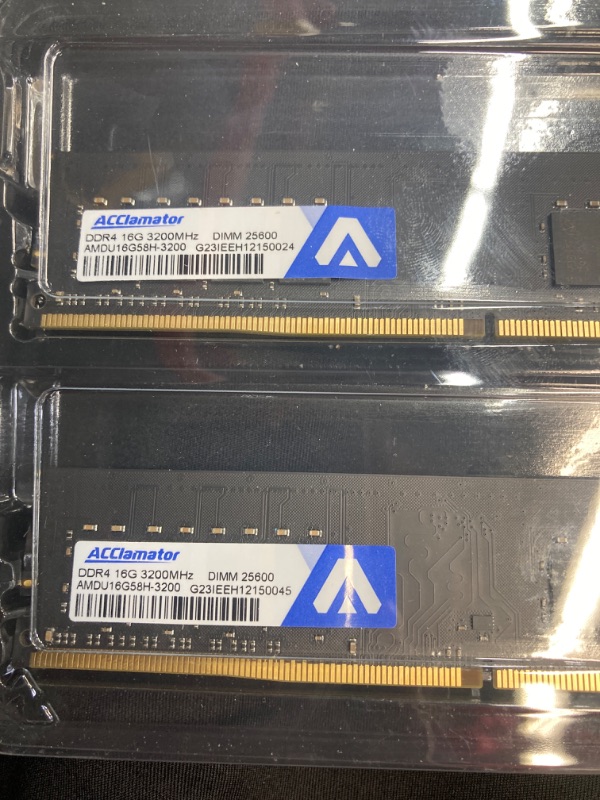 Photo 3 of 32GB DDR4 Ram 3200MHz (16GB×2?PC4-25600) 1.2V Desktop (DIMM) Computer Memory CL22 (Applicable to Intel Platform?Not Compatible with AMD APU Series) Acclamator