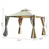 Photo 1 of 10 ft. x 10 ft. Steel Outdoor Garden Gazebo with Polyester UV Protective Curtains and Spacious Design, Brown