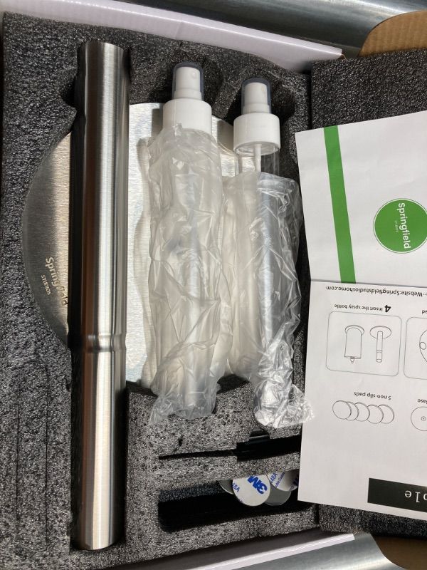 Photo 1 of 2 in 1 Paper Towel Holder with Spray Bottle Center, Brushed Nickel Paper Towel Holder 