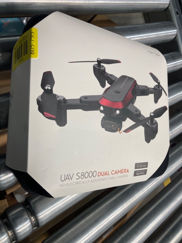 Photo 2 of S8000 Drone with 90° electrically adjustable 4k Camera for Kids and Adults - FPV Live Video Quadcopter equipped with 2 Batteries for up to 40 minutes of flight time - Long range distance up to 300m - 360° flip - Follow me - Auto return - One key take off/