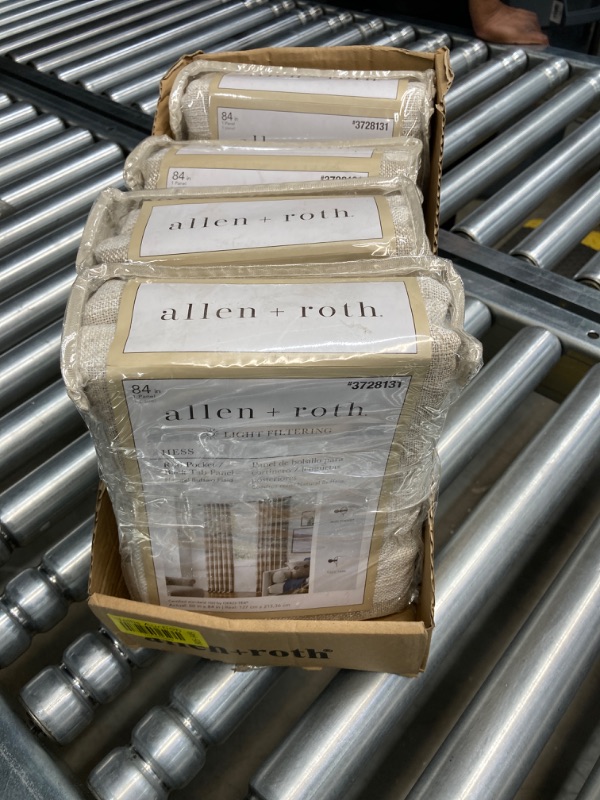 Photo 2 of allen + roth 84-in Natural Light Filtering Back Tab Single Curtain Panel***4PACK***
