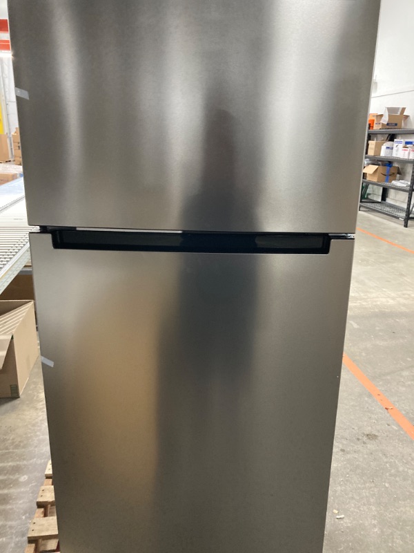 Photo 2 of 18 cu. ft. Top Freezer Refrigerator in Stainless Steel Look
