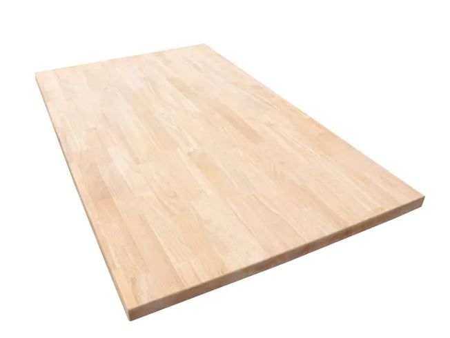 Photo 1 of 8 ft. L x 25 in. D Unfinished Hevea Solid Wood Butcher Block Countertop With Eased Edge
