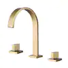 Photo 1 of 8 in. Widespread Double Handles Bathroom Faucet in Brushed Gold
