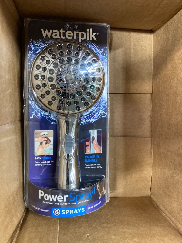 Photo 2 of 6-Spray 4.8 in. Single Wall Mount Handheld Adjustable Shower Head in Chrome
