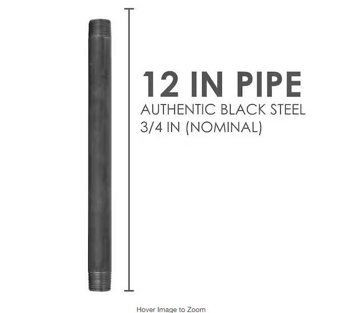 Photo 1 of Decor
(Brand Rating: 4.4/5)
3/4 in. x 12 in. Black Industrial Steel Grey Plumbing Nipple 8 pack