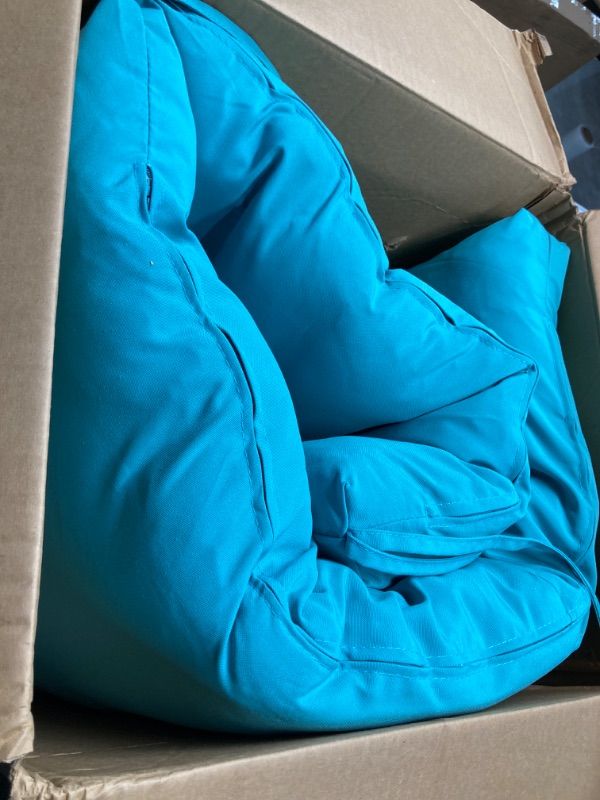 Photo 3 of 23 in. x 73 in. Outdoor Chaise Lounge Cushion in Teal
