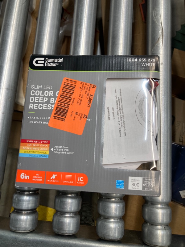 Photo 1 of Commercial Electric Slim Baffle 6 in. Color Selectable New Construction and Remodel Canless Recessed Integrated LED Kit