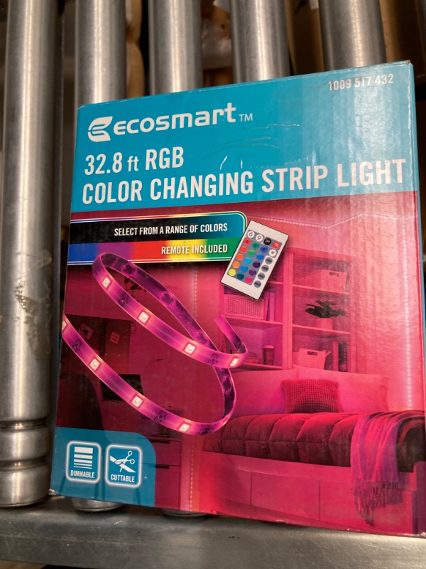 Photo 2 of 32.8 ft. RGB Color Changing Dimmable LED Strip Light with Remote Control
