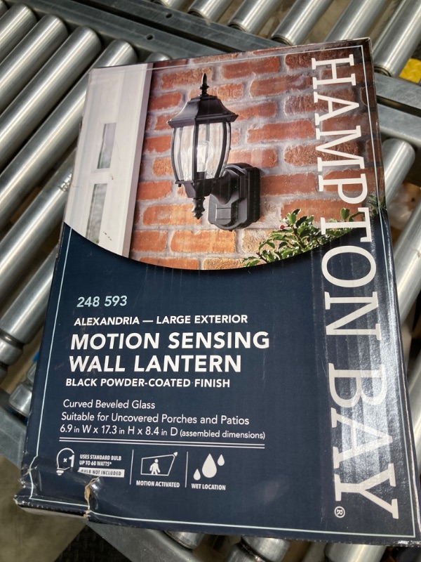 Photo 1 of Alexandria 180° Black Motion-Sensing Outdoor Decorative Wall Lantern Sconce