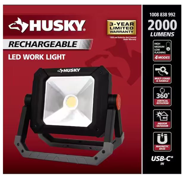 Photo 1 of 2000 Lumens Rechargeable LED Work Light
