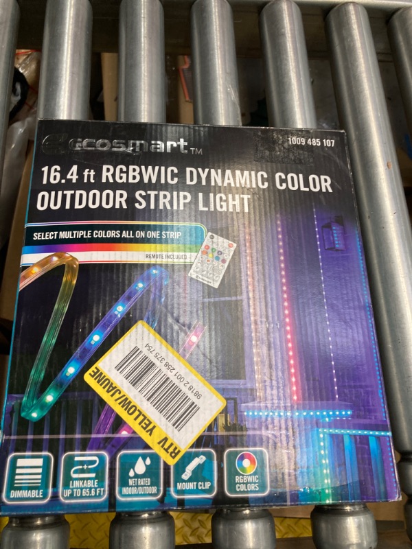 Photo 2 of 16.4 ft. RGBWIC Dynamic Color Changing Dimmable Linkable Plug-In LED Outdoor Strip Light with Remote Control
