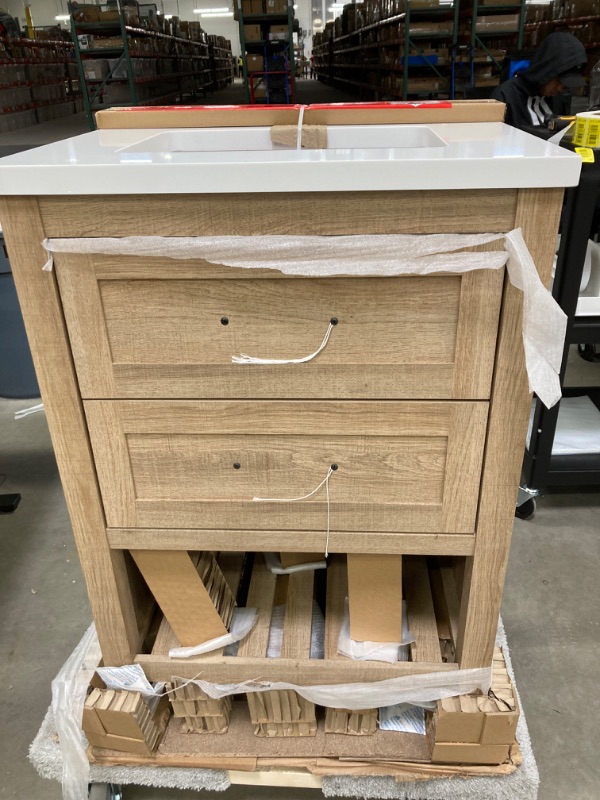 Photo 2 of 30" Bathroom Vanity with Sink, 30 Inch Freestanding Bathroom Vanity, Single Sink Bathroom Vanity Combo, Modern Bathroom Vanity, Brown Floor Standing Cabinet Set (30''-010-imo)