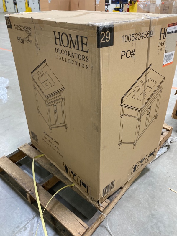 Photo 1 of Home Decorators Collection Aberdeen 30 in. W x 22 in. D x 34.5 in. H Single Sink Bath Vanity in Dove Gray with Carrara Marble Top