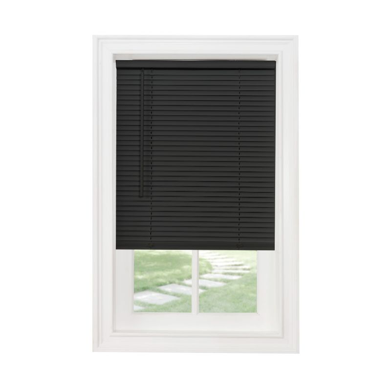 Photo 1 of Achim GII Morningstar Indoor Cordless Black Vinyl Light Filtering Window Mini Blind 64 L X 29 W