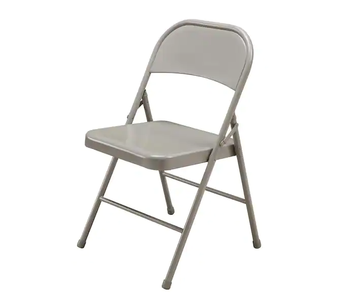 Photo 1 of Beige Metal Stackable Folding Chairs