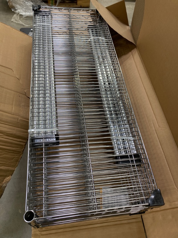 Photo 1 of 6-Tier Heavy Duty Storage Wire Rack with Wheels, 650 lbs. NSF Height Adjustable Metal Garage Storage Rack - Chrome