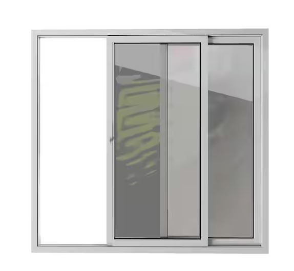 Photo 1 of 64 in. X 80 in. White Color Left Hand Finished Metal-Plastic Patio Door