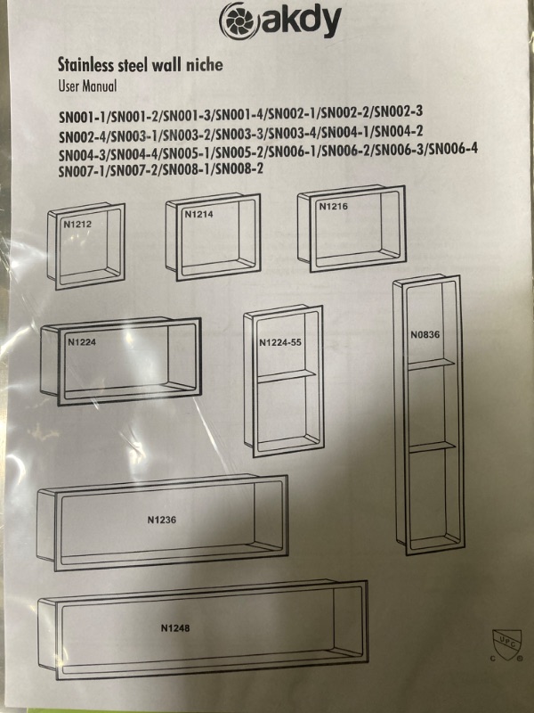 Photo 2 of 12 in. W x 24 in. H x 4 in. D Stainless Steel Double Shelf Bathroom Shower Wall Niche in Brushed Stainless Steel
