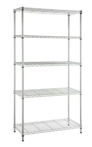 Photo 1 of 5-Tier Steel Wire Shelving Unit in Chrome (36 in. W x 72 in. H x 16 in. D)