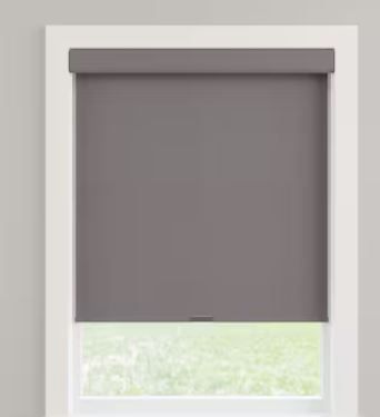 Photo 5 of allen + roth 23-in x 72-in Gray Room Darkening Blackout Cordless Motorized Roller Shade