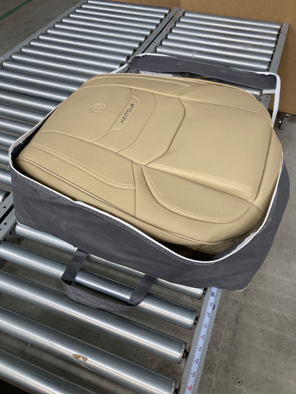 Photo 1 of HAITOUR Full Coverage Leather Car Seat Covers Full Set Universal Fit for Most Cars Sedans Trucks SUVs with Waterproof Leatherette in Automotive Seat Cover Accessories (Full Set, Beige) Beige FULL SET