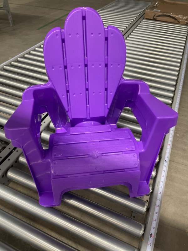 Photo 2 of American Plastic Toys Kids’ Adirondack (Pack of 2), Outdoor, Indoor, Beach, Backyard, Lawn, Stackable Lightweight, Portable, Wide Armrests, Comfortable Lounge Chairs for Children, Purple (2pk) Purple 2