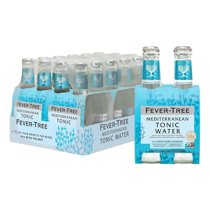 Photo 1 of ***ONLY 15 OUT OF 24 BOTTLES*** Fever Tree Mediterranean Tonic Water - Premium Mixer - Refreshing Beverage for Cocktails & Mocktails. Naturally Sourced Ingredients, No Artificial Sweeteners or Colors - 200 ML Bottles - Pack of 24