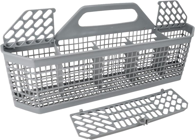 Photo 1 of WD28X10128 Dishwasher Silverware Basket Replacement, Durable Dishwasher Basket with Flaps Open Design, Dishwasher Utensil Basket Compatible with GE and fits Kenmore dishwasher