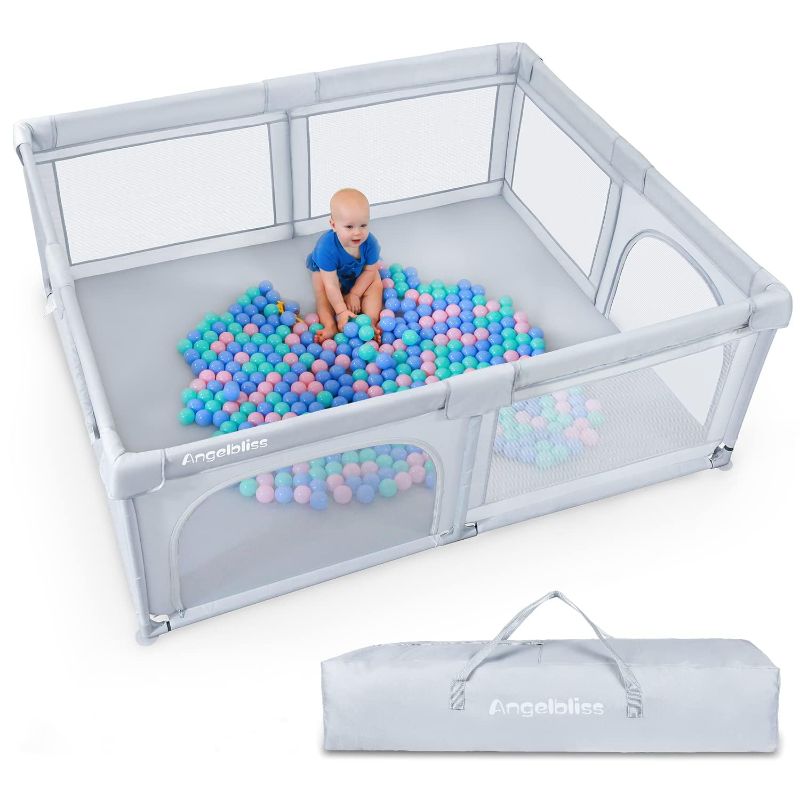 Photo 1 of ***USE FOR PARTS*** Baby Playpen, Extra Large Playard, Indoor & Outdoor Kids Activity Center with Anti-Slip Base, Sturdy Safety Play Yard with Breathable Mesh, Kid's Fence for Infants Toddlers