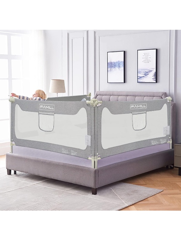 Photo 1 of Bed Rails for Toddlers,Toddler Rail?Baby Rail Guard?Kids' & Guards,Bed Guard Queen King Twin Kid, Full Size Extra Length 54"-78.7",(Grey,1 Piece, 74.8")