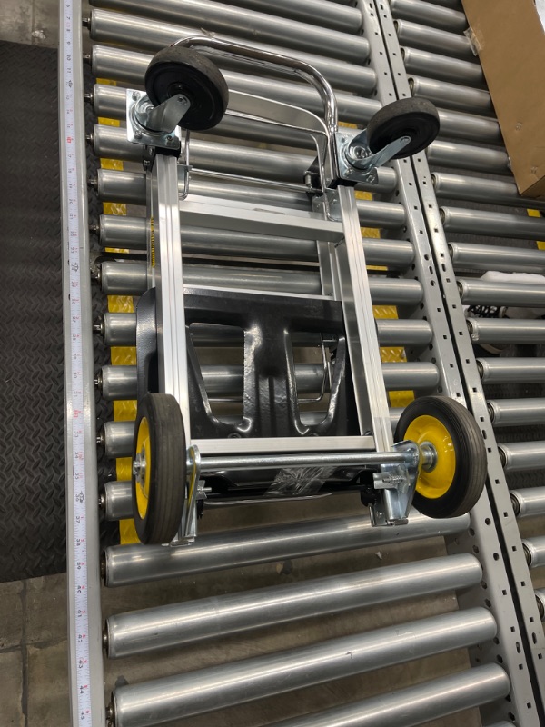 Photo 1 of 2-in-1 Aluminum Folding Hand Truck 400 lbs. Capacity Heavy Duty Industrial Collapsible cart with Rubber Wheels