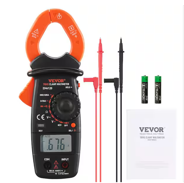 Photo 1 of 400 Amp Digital Clamp Meter DC/AC Multimeter True RMS Auto Ranging 2000 Max Reading NCV Measurement LED Backlight