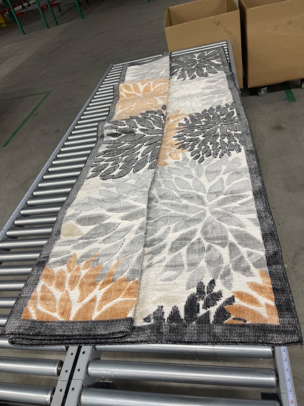 Photo 2 of CAMILSON Spring Exotic Tropical Easy-Cleaning Non-Shedding Washable Outdoor Indoor Area Rug Orange 6x9