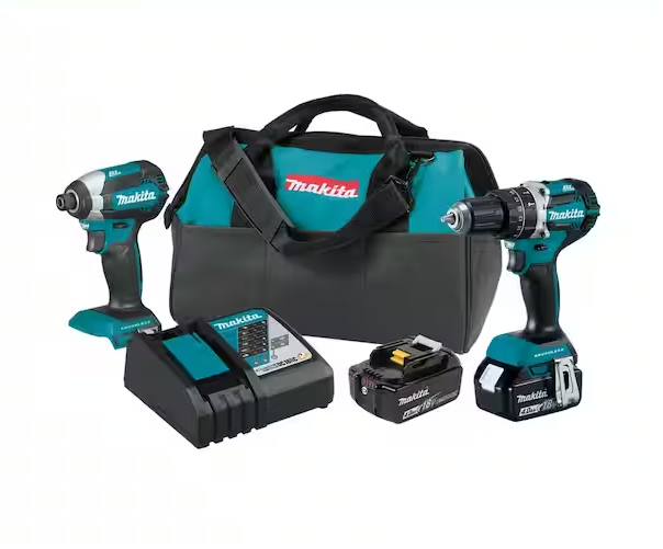 Photo 1 of 18v lxt lithium Makita Combo Kit hammer drill, impact driver