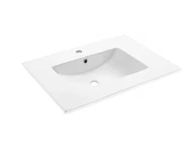 Photo 1 of 36.13 in. W x 18.31 in. D Ceramic Vanity Top in Glossy White