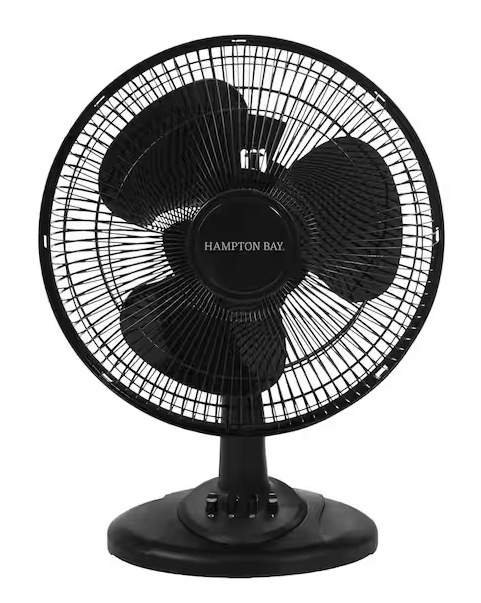 Photo 1 of 12 in. 3 Speed Oscillating Personal Desk Fan