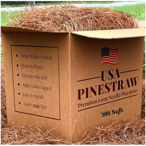 Photo 1 of Box of 300 Sq.ft. Long Needle Pine Straw Mulch