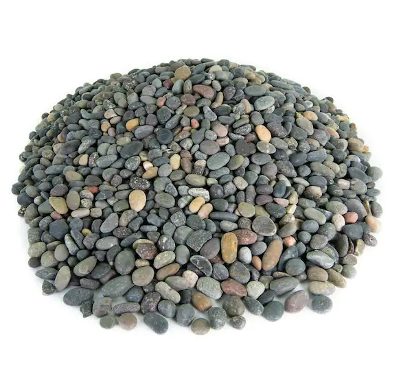 Photo 1 of .25 cu. ft. 3/8 in. Mixed Mexican Beach Pebbles Smooth Round Rock for Gardens, Landscapes and Ponds (11 Bags)