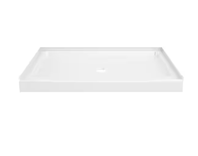 Photo 1 of Classic 500 48 in. L x 34 in. W Alcove Shower Pan Base with Center Drain in High Gloss White