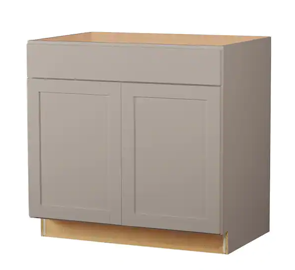 Photo 1 of Westfield Dusk Gray Shaker Stock Assembled Base Kitchen Cabinet (36 in. W x 23.75 in. D x 35 in. H)