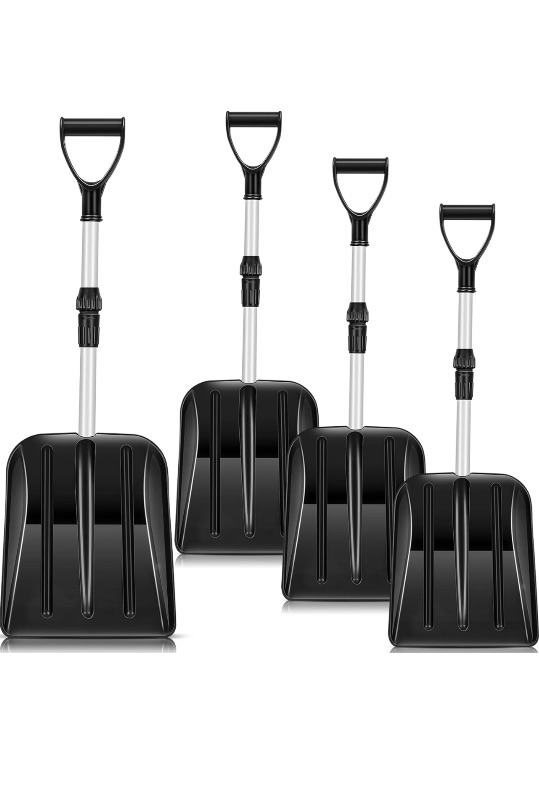 Photo 1 of 4 Pcs Kid's Snow Shovel Plastic Digging Shovel Lightweight Portable Beach Shovels for Kids Boys Girls Home Yard Garden Outdoor Activities Snow Removal (Black)