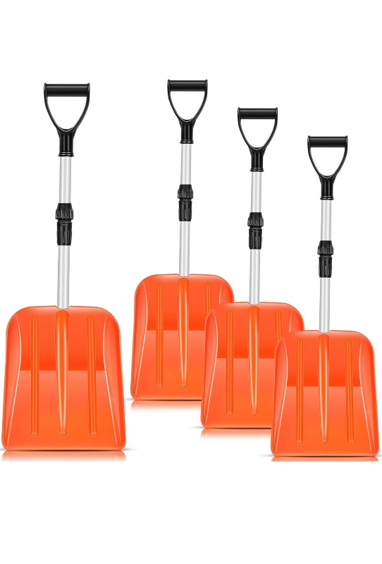 Photo 1 of 4 Pcs Kid's Snow Shovel Plastic Digging Shovel Lightweight Portable Beach Shovels for Kids Boys Girls Home Yard Garden Outdoor Activities Snow Removal (Orange) 