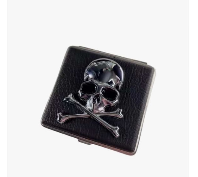 Photo 1 of (5 pack) Stylish Cigarette Case for Women Men, Leather Metal Cigarette Box, Cigarette Holder Case for 20pcs 84mm Regular Size, Gift for Smoker, Scorpion
