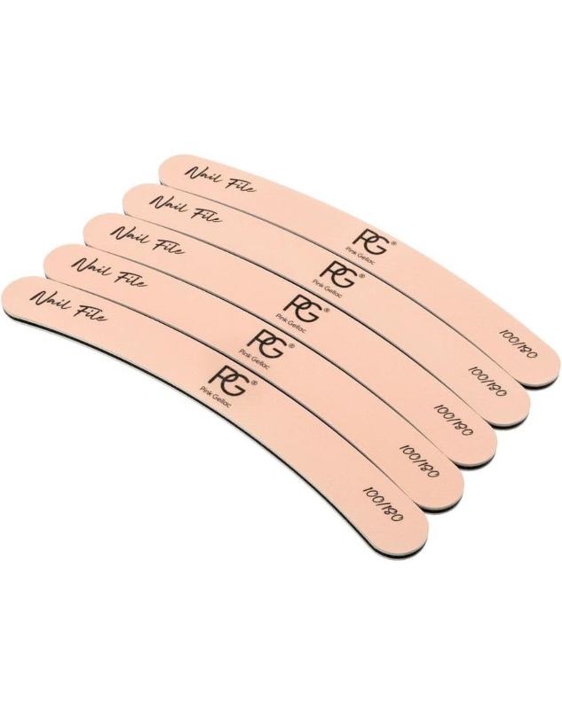 Photo 1 of (32 Pack) Pink Gellac Boomerang Nail Files - 5 PCS 240/240 Grit Nail File - Fine Grit Double Sided Professional Nail Files - 5 Durable Nail Files for Natural Nails